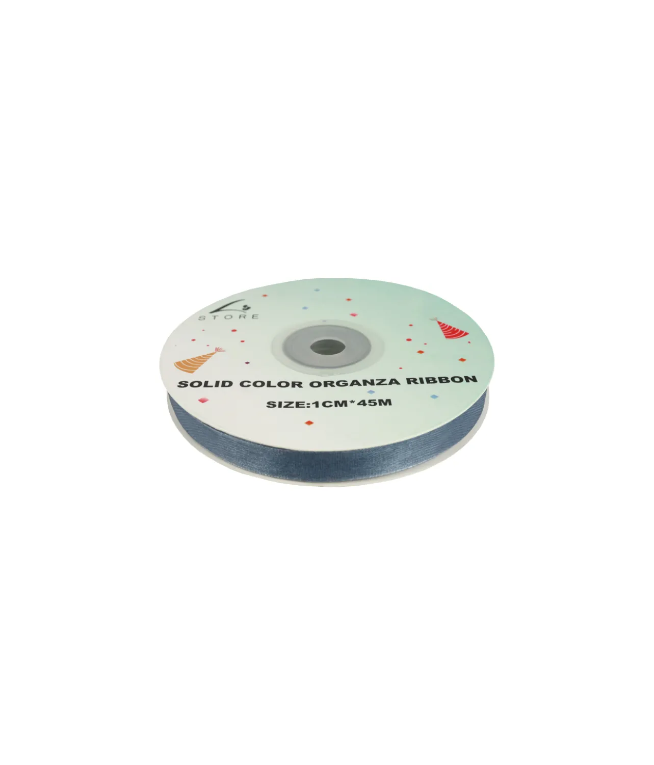 Silver Solid Colour Organza Ribbon 1cm