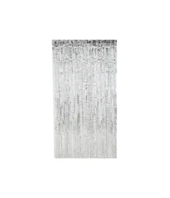 Silver Wavy Foil Curtain 1x2m