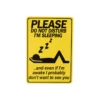 Sleeping Humorous Metal Sign 15x20cm 1pc