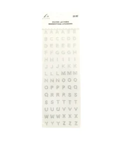Small Silver Letters Rhinestone Stickers