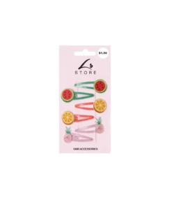 Snap Clip Fruit Design Hair Set 6pc
