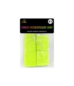 80’s Neon Yellow Sweat Band Set 3pc
