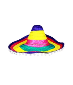 Sombrero With Pompoms 48cm