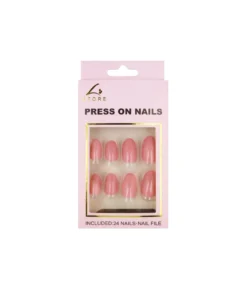 Soot Pink Round Press On Nails 24pc
