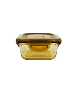 Square Amber Borosilicate Glass Container 320ml