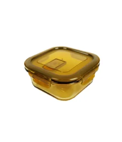 Square Amber Borosilicate Glass Container 800ml