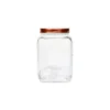 Square Glass Jar With Copper Lid 960ml