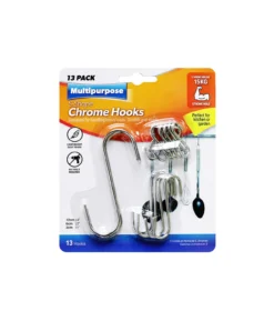 S-Shape Chrome Hooks 13pk
