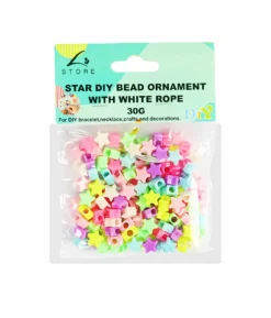 Star DIY Bead Ornament With White Rope 30g
