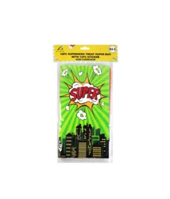 Superhero Paper Treat Paper Bags With Stickers 10pc