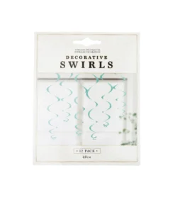 Teal Decorative Swirls 12pk