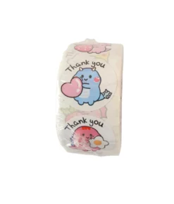 Thank You Dinosaur Sticker Roll 2.5×2.5cm 500pc