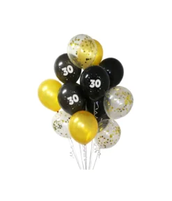 30th Birthday Latex Balloon Bouquet 15pc