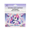 Unicorn Happy Birthday Backdrop 100x150cm