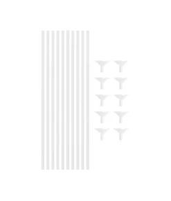 White Balloon Stick & Cup Set 12pk