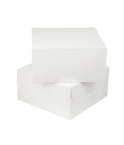 White Cake Box 10in 2pk 25.4 x 25.4 x 12.7cm