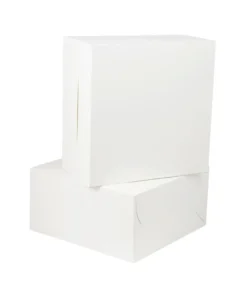 White Cake Box 10in 2pk 25.4 x 25.4 x 12.7cm