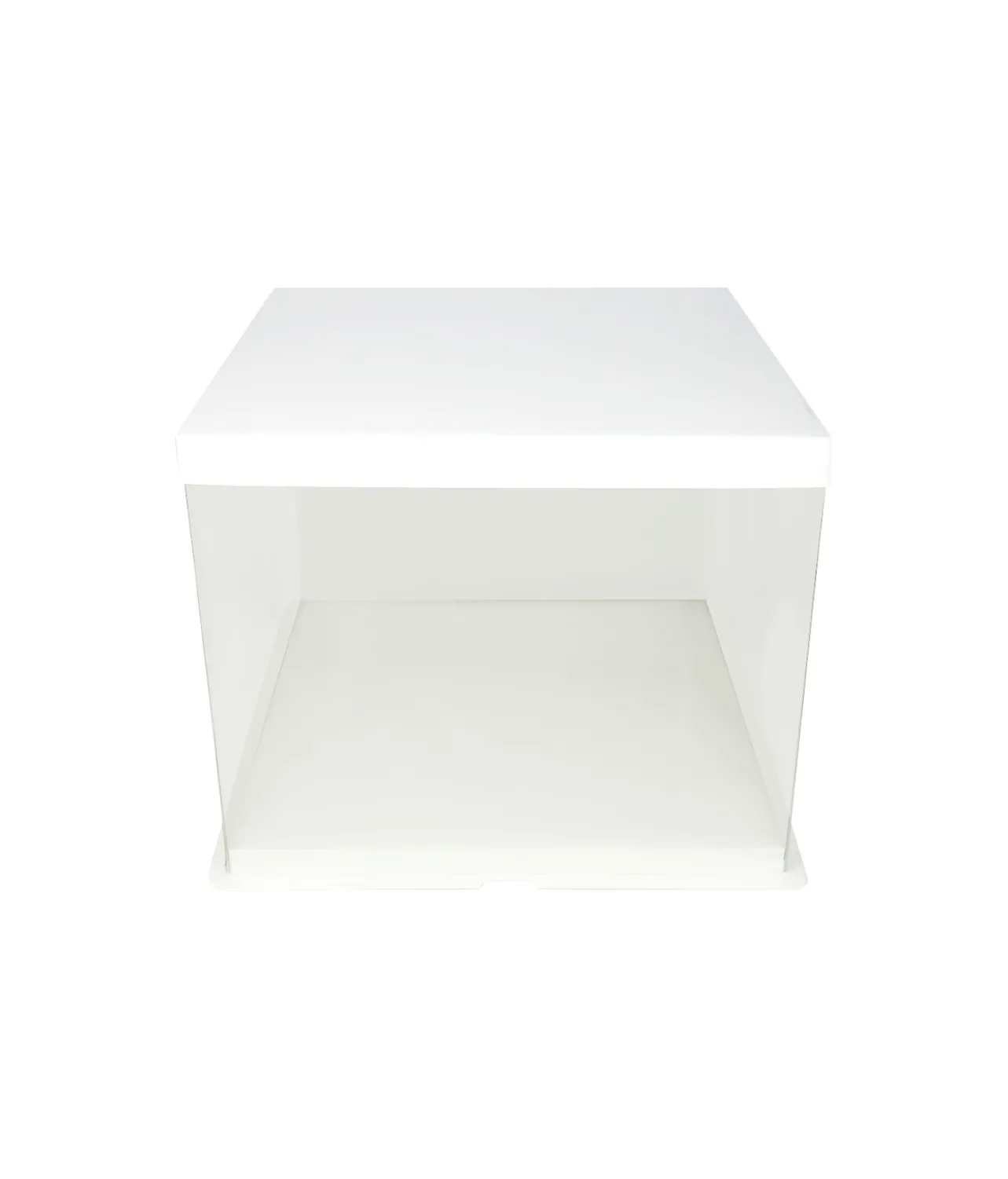 White Double Layer Transparent Cake Box 10in