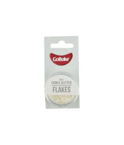 White Edible Glitter Flakes 2g
