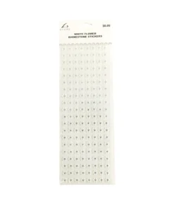 White Flower Rhinestones Stickers
