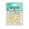 White Flowers DIY Bead Ornament With White Rope 30g