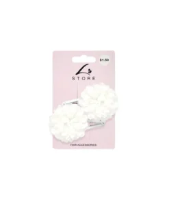 White Hair Clip 2pk