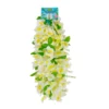 White Hawaiian Lei with Leaves 52.5x 6.5cm 5pc