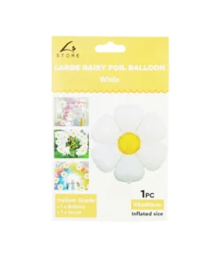 White Large Daisy Foil Balloon 1pc