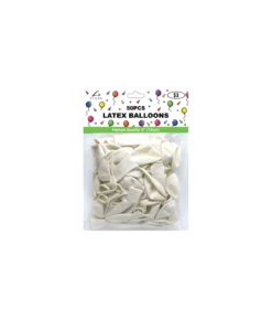 White Latex Plain Balloons 5inch 50pk