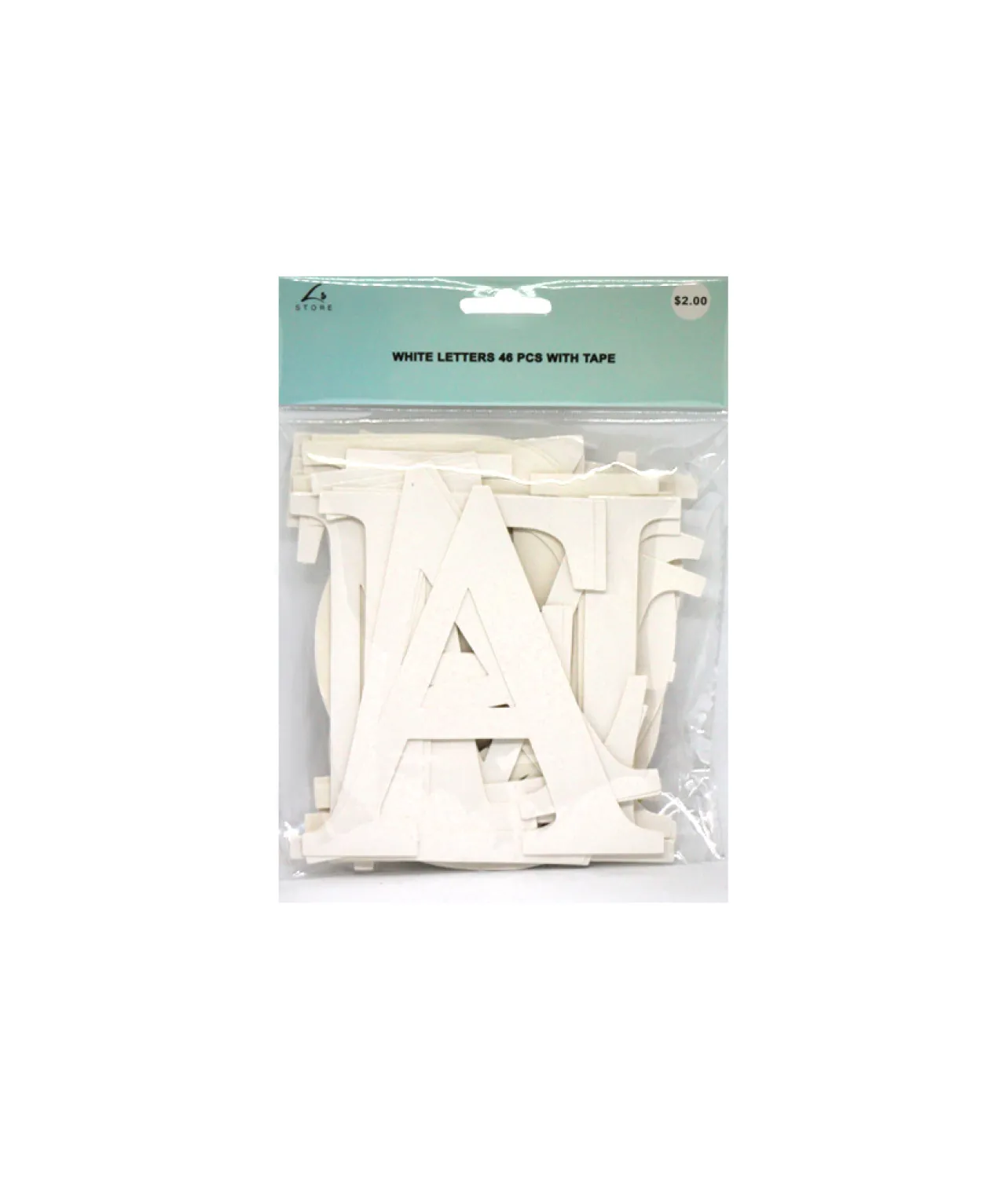 White Letters With Tape 46pc