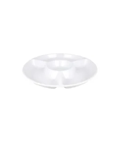 White Melamine Chip & Dip Serving Plate 33.6cm