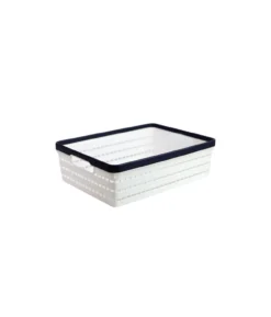 White Plastic Storage Bin 23.5×16.5×7.5cm