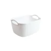 White Plastic Storage Bin With Handle 29.5x22x17cm