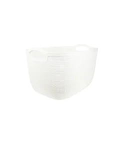 White Plastic Storage Box With Handles 38×28.5×23.5cm