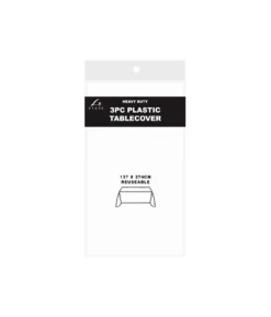 White Plastic Tablecover 3pk