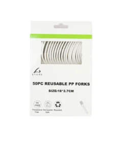White PP Reusable Forks 50pc 18cm