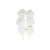 White Rose Artificial Craft Flower 6pc 10cm