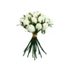 White Rose Bud 18 Head 28cm