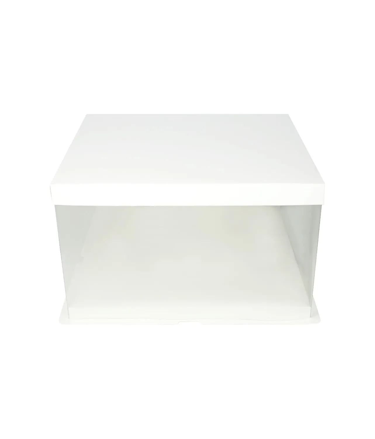 White Single Layer Transparent Cake Box 12in