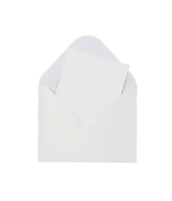 White Small Pearlised Cards & Envelopes Set 12pc