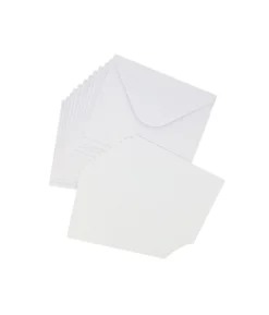 White Small Pearlised Cards & Envelopes Set 12pc
