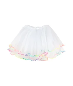 White Tutu With Rainbow Fringe