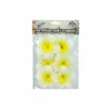 White & Yellow Frangipani 6cm 6pc