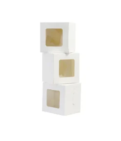1 Window Cupcake Box 9 x 9 x 7.5cm 3pk