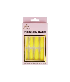 Yellow Glitter Press On Nails 24pc