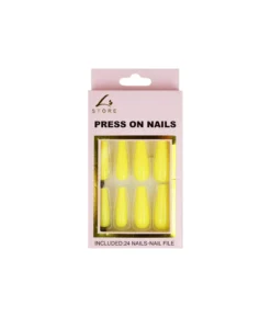 Yellow Press On Nails 24pc