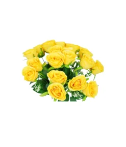 Yellow Rose Bush 18 Head 47cm