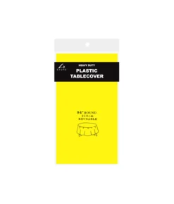 Yellow Round Plastic Tablecover 213x213cm
